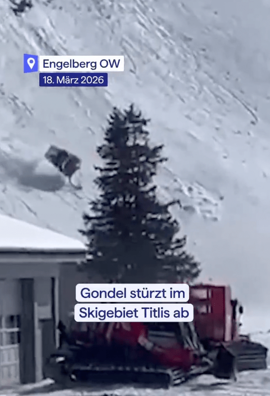 有目擊者拍攝到車廂失控沿山坡翻滾的情景。 有目擊者拍攝到車廂失控沿山坡翻滾的情景。