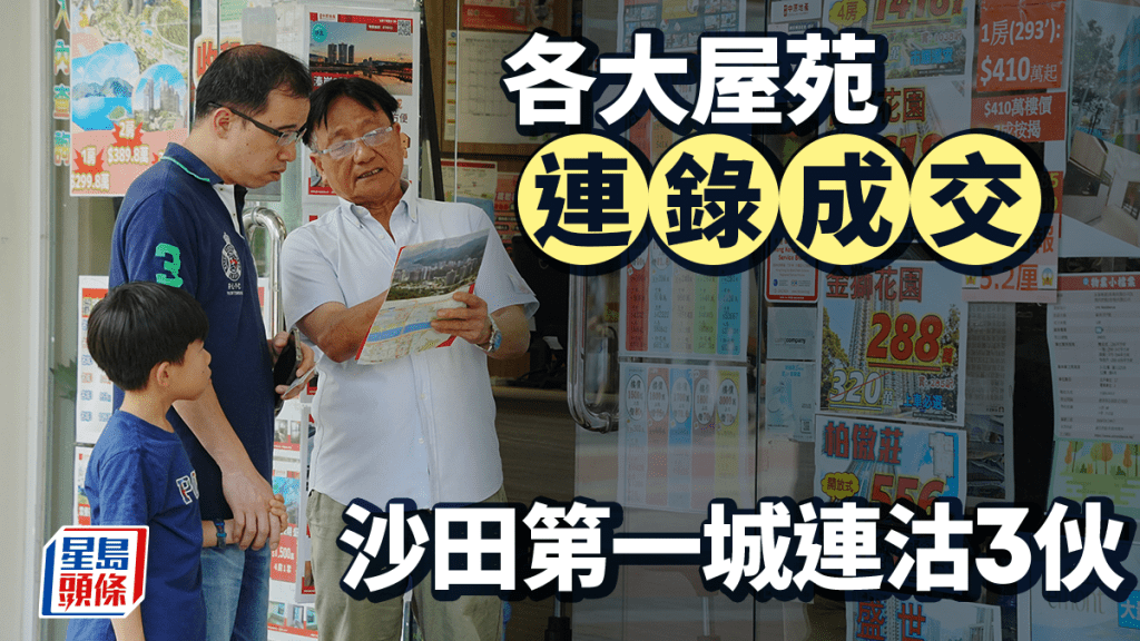 各大屋苑紛連錄成交 沙田第一城錄3宗買賣