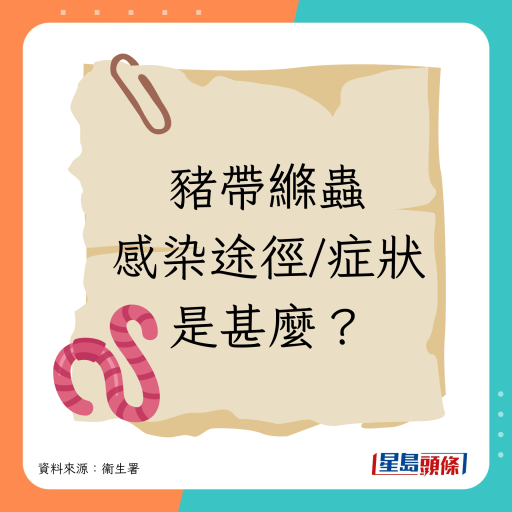 豬帶縧蟲感染途徑/症狀是甚麼?