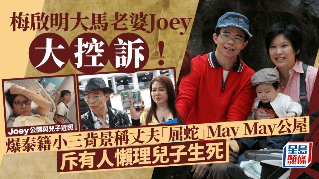 梅啟明大馬老婆Joey大控訴！爆泰籍小三背景稱丈夫「屈蛇」May May公屋 斥有人懶理兒子生死拒接電話丨獨家