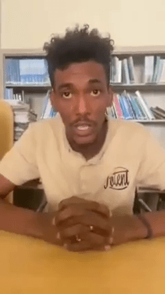 蘇丹喀土穆大學有被脅持學生拍片求救，講述校內情況。網片截圖