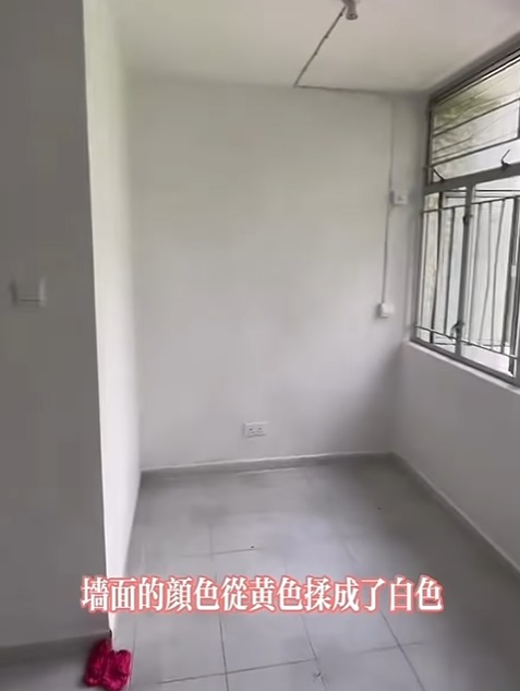 花费2天将全屋黄色油漆换成明亮的白色，这是男事主计划作为书房的空间