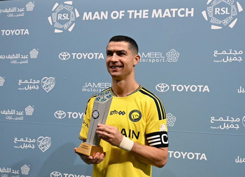 C朗連中三元成為今場MVP。路透社