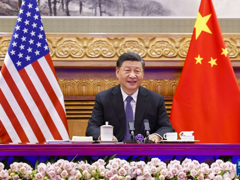 國家主席習近平與美國總統拜登的視像會晤逾3小時。（新華社相片）