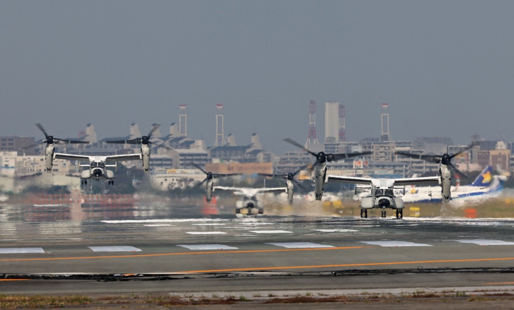 美日韓2024年聯合軍演。法新社