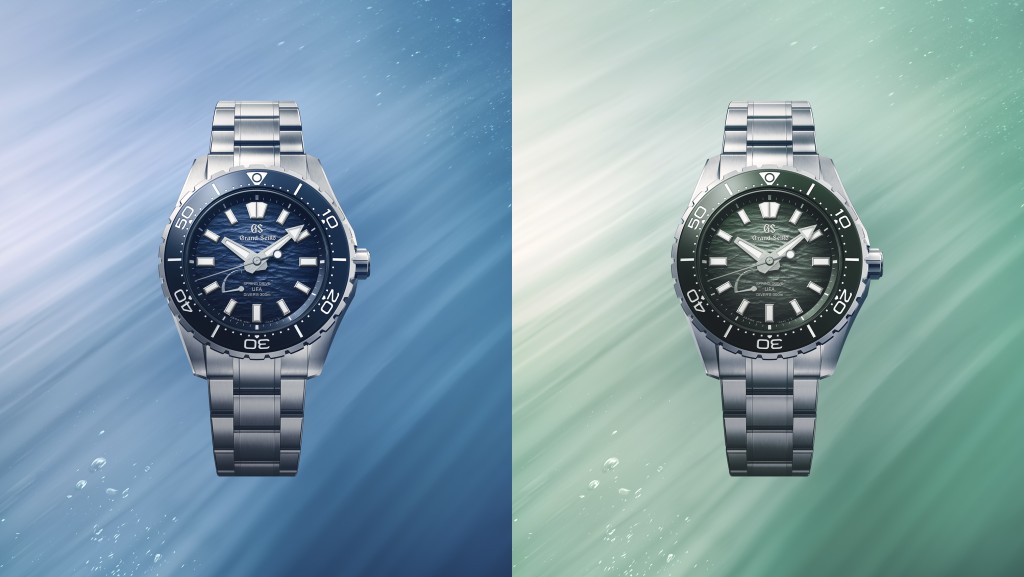 Grand Seiko Spring Drive U.F.A. Ushio 300 SLGB023(藍色) & SLGB025(綠色),錶殼:40.8mm 鈦金屬 / 機芯:9RB1自動 / 售價:$87,800。 Grand Seiko Spring Drive U.F.A. Ushio 300 SLGB023(藍色) & SLGB025(綠色),錶殼:40.8mm 鈦金屬 / 機芯:9RB1自動 / 售價:$87,800。
