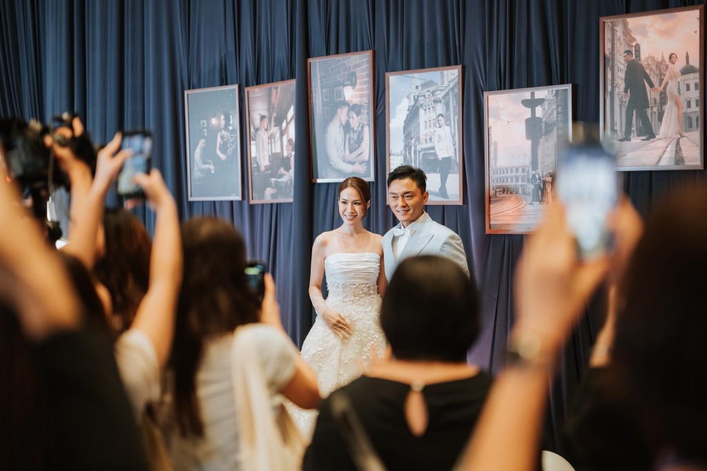 楊明、莊思明於婚禮現場。 楊明、莊思明於婚禮現場。
