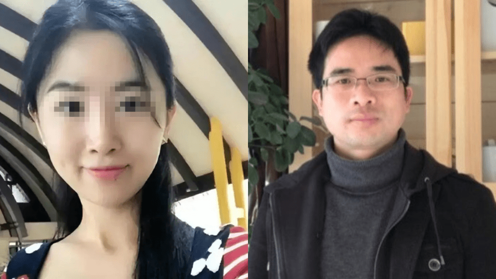 翟欣欣(左)被指騙婚逼死內地網絡電話應用程式WePhone創辦人蘇享茂(右)。