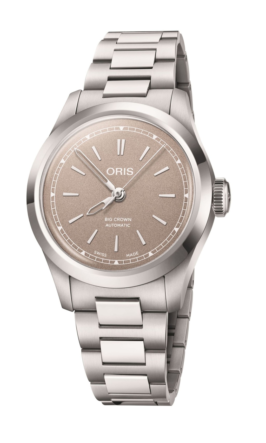 Oris Big Crown 34mm,錶殼:34mm不鏽鋼 / 機芯:Oris 531自動 / 售價:$15,800(米棕色)。 Oris Big Crown 34mm,錶殼:34mm不鏽鋼 / 機芯:Oris 531自動 / 售價:$15,800(米棕色)。