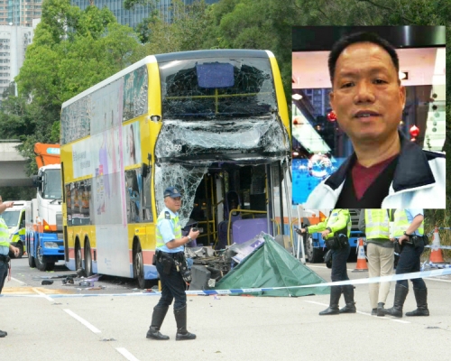 巴士車長（小圖）當場死亡。