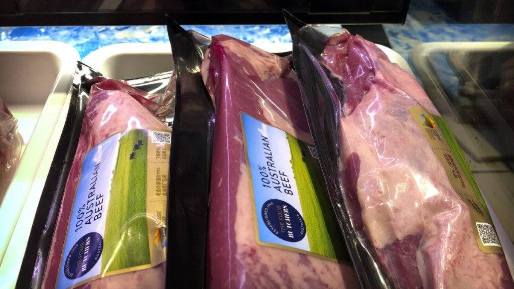 中澳两国关系趋缓，澳洲3大红肉出口商获准恢复向华出口肉品。美联社