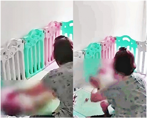 保母認虐嬰還柙候判。網上影片截圖