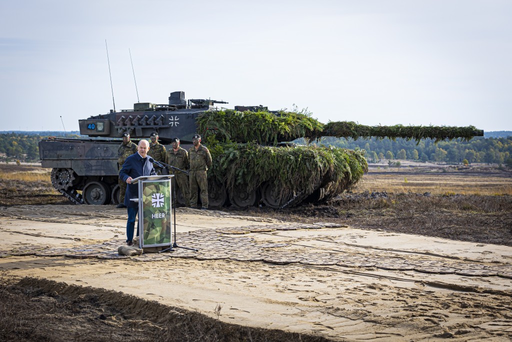 德國總理肖爾茨（Olaf Scholz）已決定向烏克蘭提供豹2主力坦克。 AP
