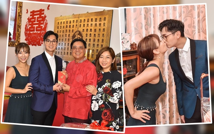 鄭俊弘給女家送大禮,何雁詩情不自禁跟未婚夫啜嘴。