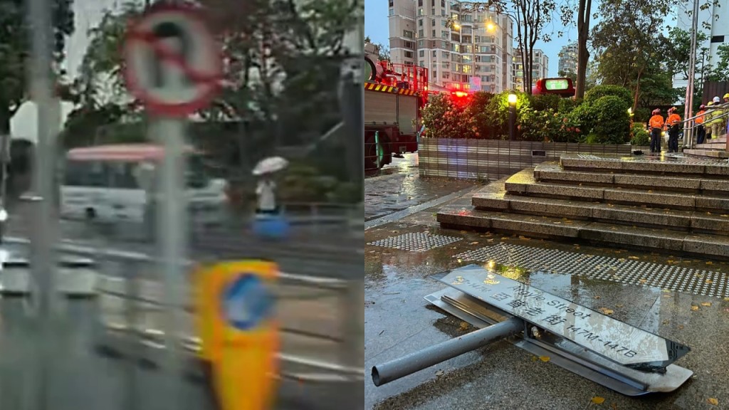 九龍城小巴車禍｜車Cam曝光 舉傘途人避唔切從後硬食 路牌被撞斷飛出