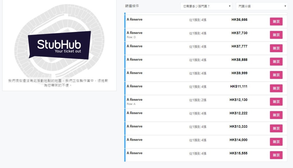 有网站售卖原价880元的A区门票，炒至15555元一张。