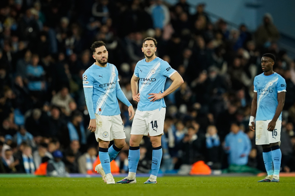 曼城16强出局。美联社