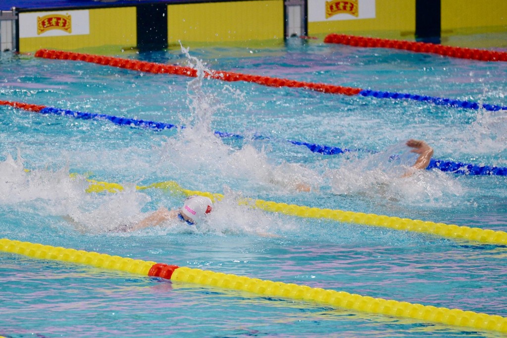 何詩蓓取得今屆全運會第2金。楊功煜攝 何詩蓓取得今屆全運會第2金。楊功煜攝