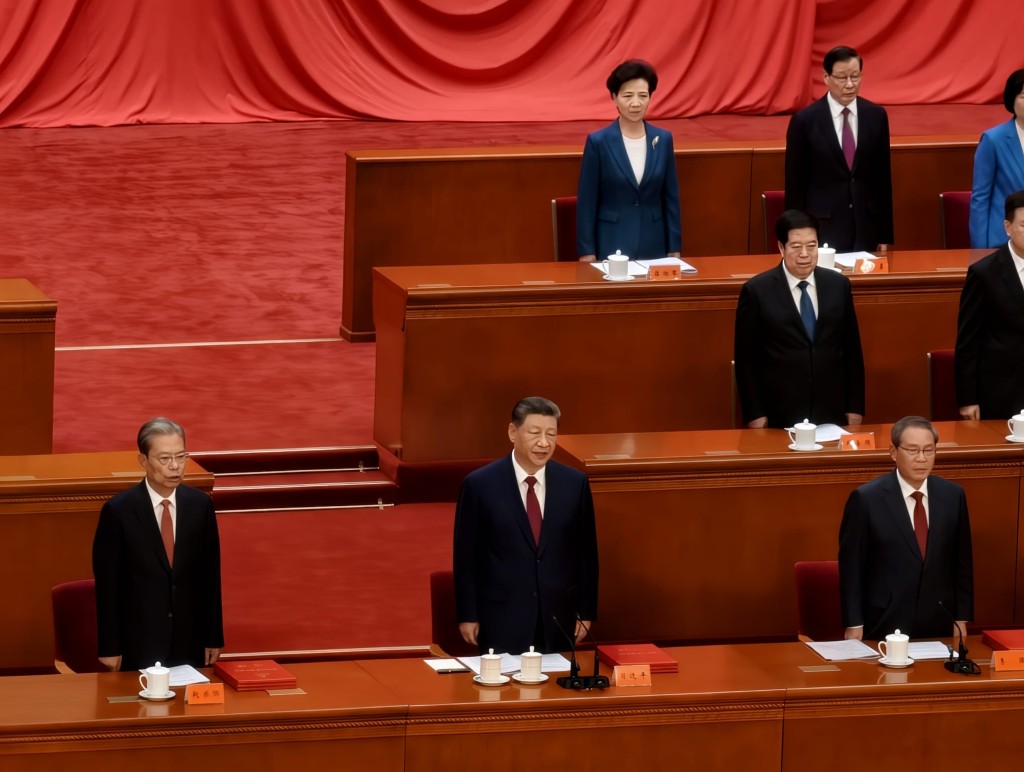 習近平等領導人出席大會。楊浚源攝 習近平等領導人出席大會。楊浚源攝