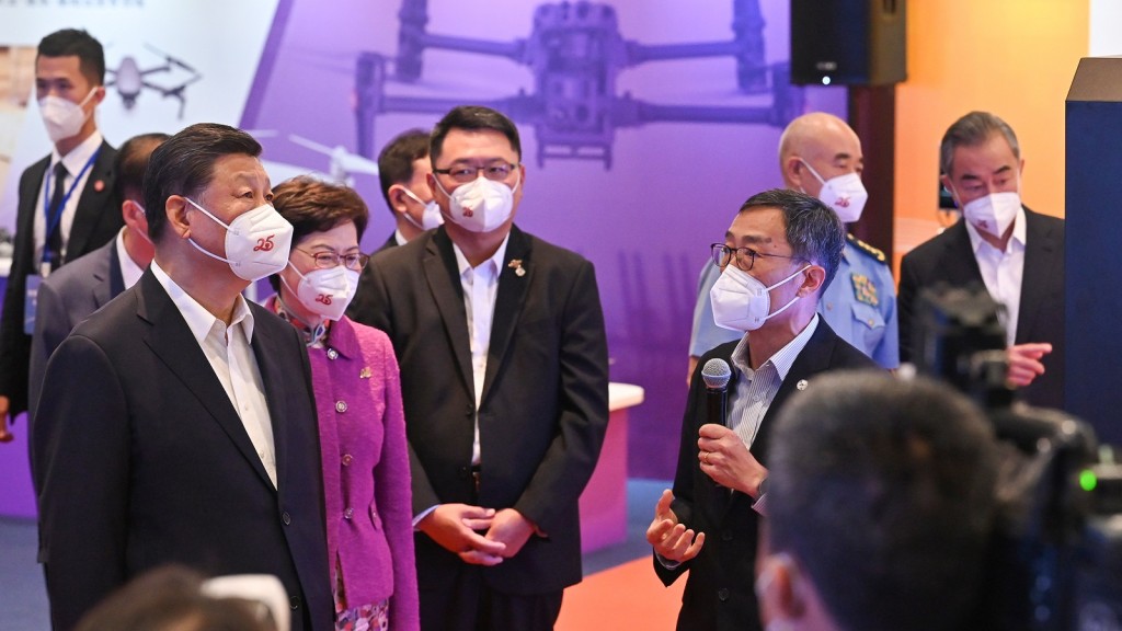 國家主席習近平前往香港科學園視察香港創科發展。政府新聞處圖片