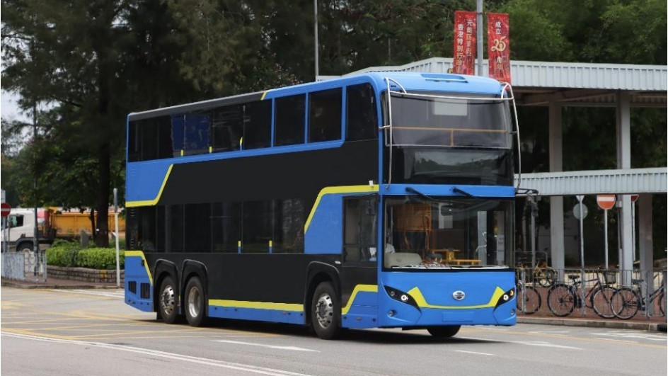 香港首輛氫能巴士交付城巴。匯達交通圖片