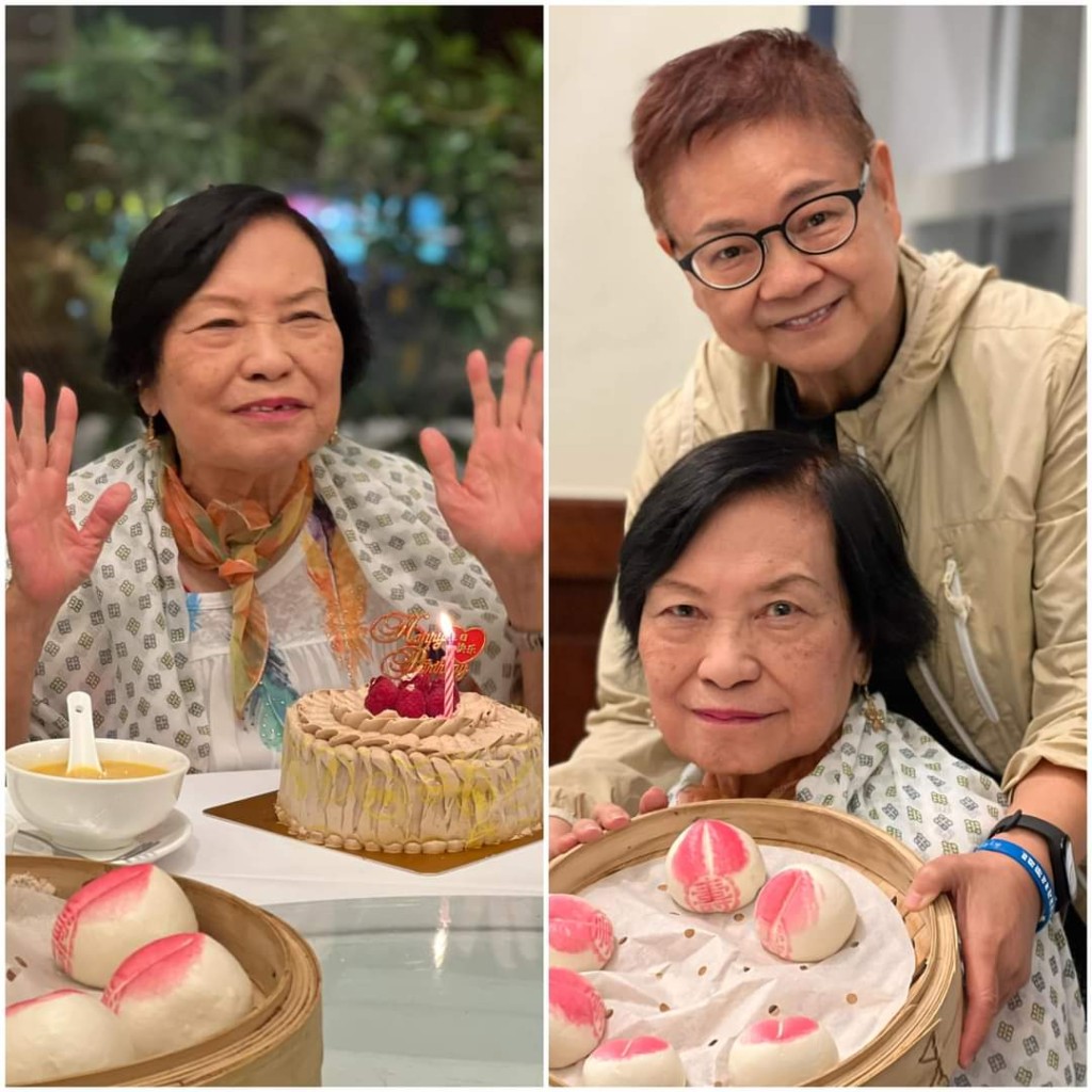 汪曼玲今日贴出去年为余慕莲庆祝生日的旧相，祝她生日快乐。  ​