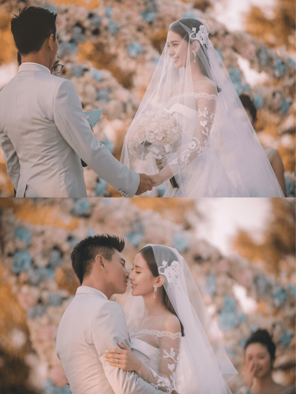 吳奇隆2015年與劉詩詩結婚，亦是同一間工作室拍攝。