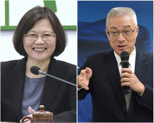 吳敦義(右)指蔡英文(左)奪權、掌權很有能力,但施政治理毫無章法。 自由時報
