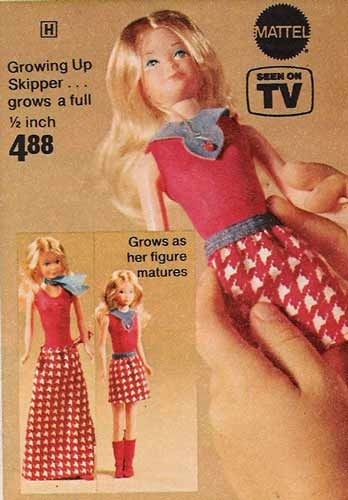  停产Barbie 9 | 变大芭比（Growing Up Skipper）（图片来源： MATTEL）