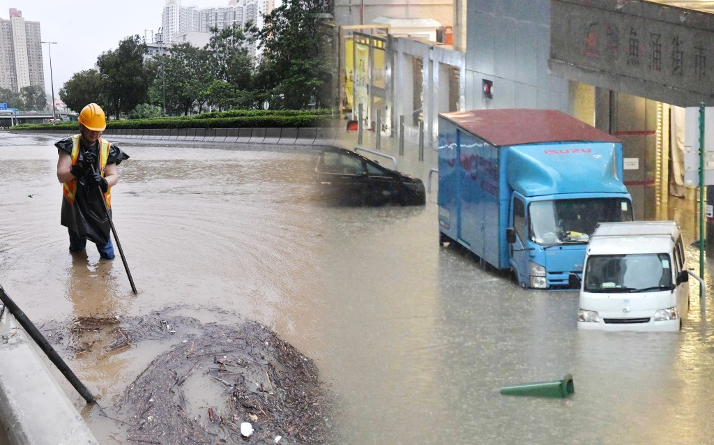 世纪暴雨后，本港多区出现满地泥泞。（资料图片）