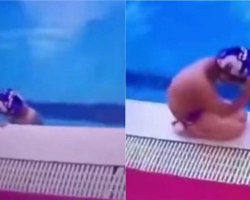 7歲男童泳池便便。網圖