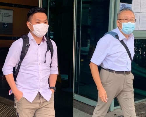被告吳釗民(左),證人 劉熾良(右)。劉安琪攝