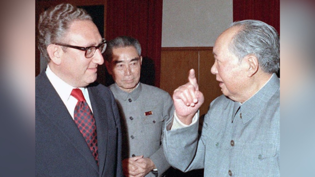 基辛格1971年秘密訪華促成了中美重新建交。網絡圖片