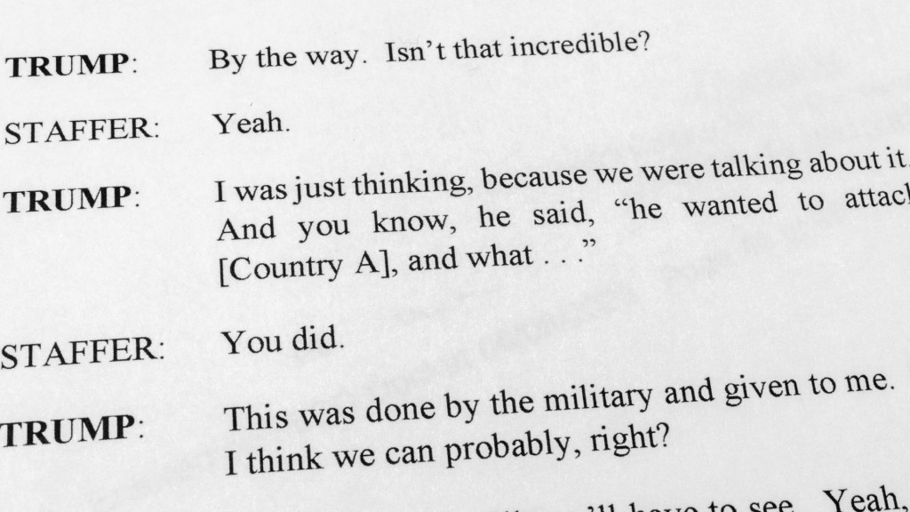 對話錄音謄本顯示特朗普炫耀屬於軍事機密的攻擊別國計畫。 美聯社