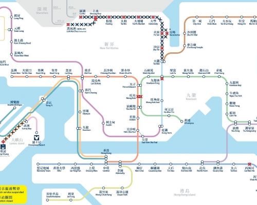港鐵關閉的車站