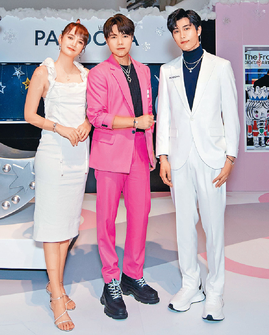 ■左起：徐㴓喬、張敬軒及吳啟洋同場出席品牌活動。