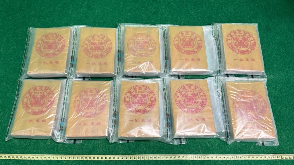 機場海關拘大馬抵港販毒男 檢$190萬「雙獅地球標」海洛英