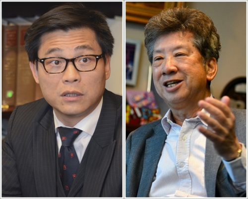 大律師公會執委石書(左)；資深大律師湯家驊(右)。 資料圖片