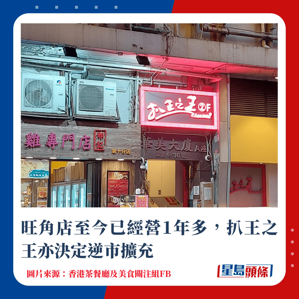 旺角店至今已經營1年多，扒王之王亦決定逆市擴充