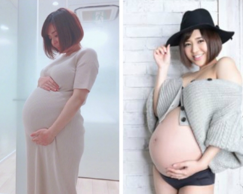 蒼井空已經懷胎9個月。網上圖片