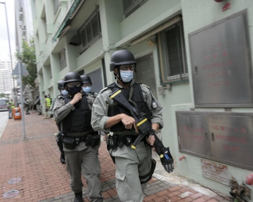 警方今日舉行反恐演習,逾500名人員參與。