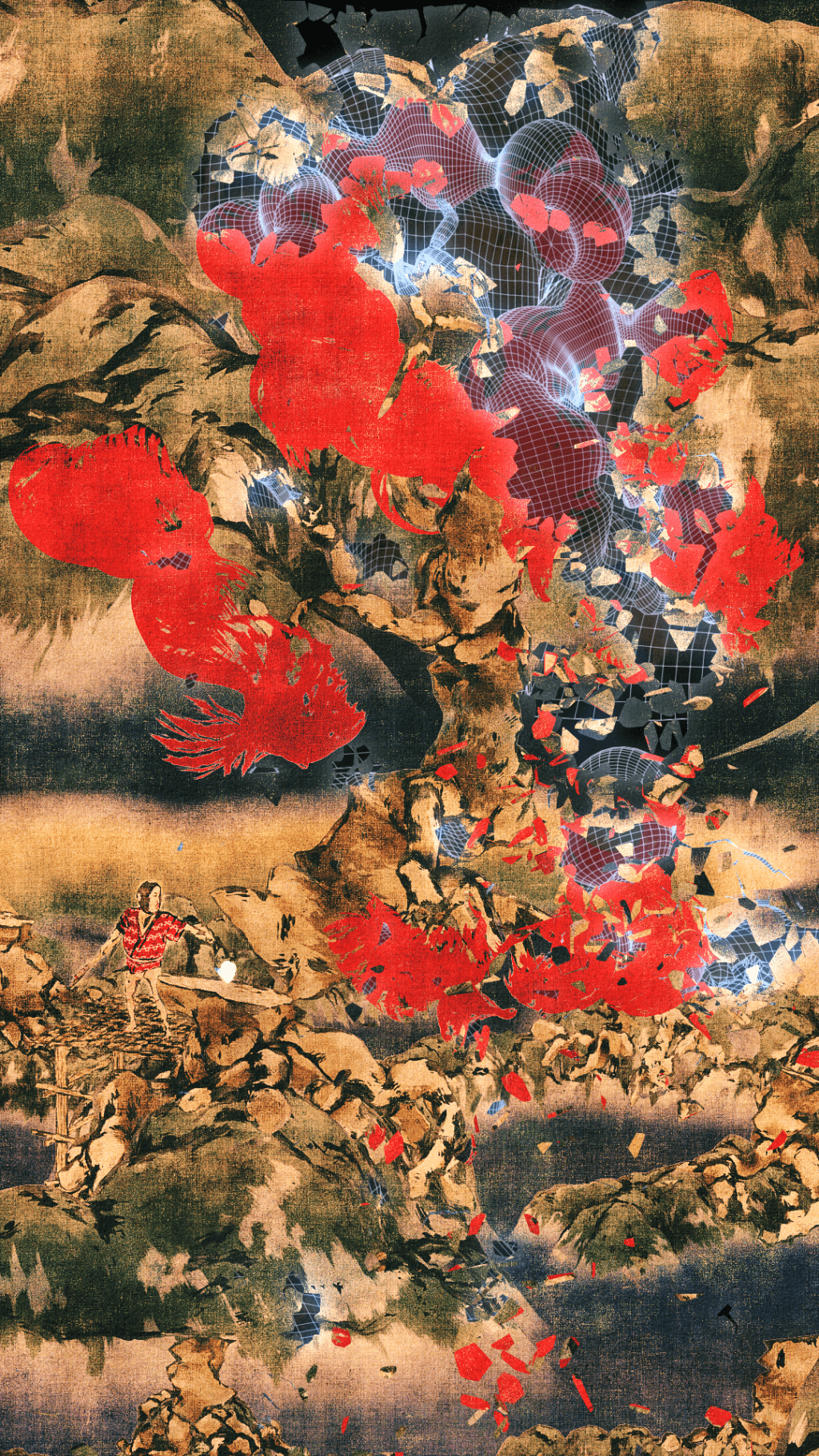 國際藝術團體teamLab的數碼作品《Flower and Corpse Glitch》。(2012年) 國際藝術團體teamLab的數碼作品《Flower and Corpse Glitch》。(2012年)