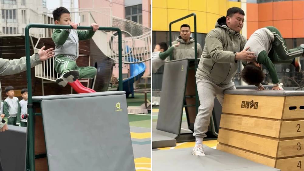 山東一幼稚園推行幼童「特種兵式」體能課。