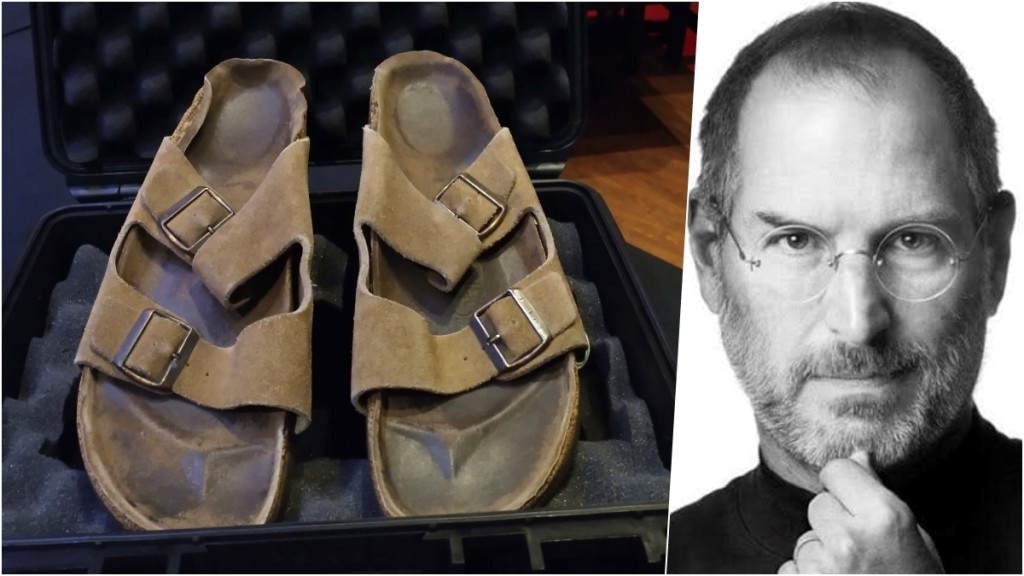 Steve Jobs著過Birkenstock拍賣,以逾20萬美元成交。 AP圖及資料圖片