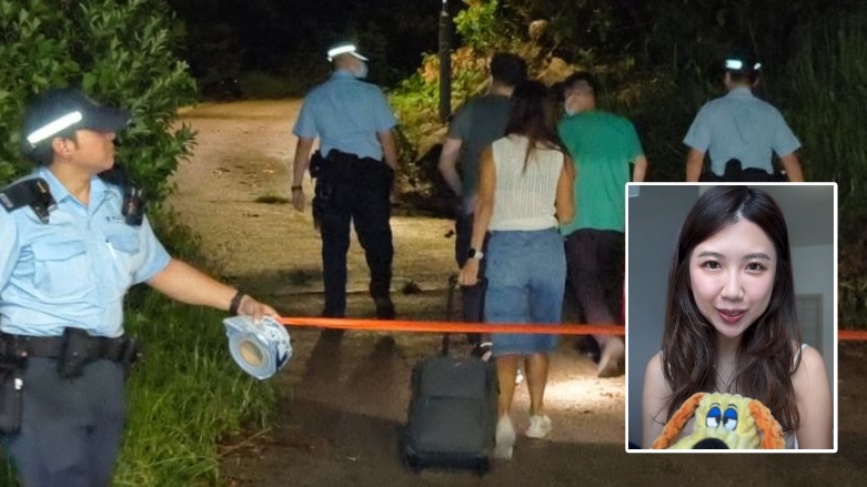 警方到場調查案件。小圖為女死者。