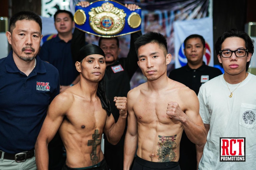 潘啟情(右) 賽前一天亦順利過磅。圖片由公關提供 潘啟情(右) 賽前一天亦順利過磅。圖片由公關提供