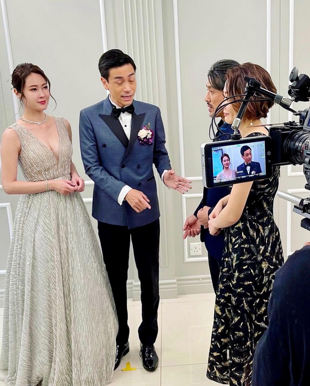 陈颖妍与李忠希拍ViuTV剧《冥冥之中》。