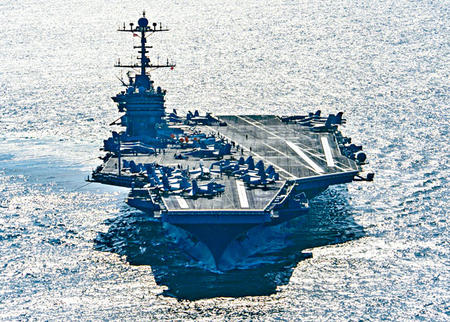 美國航空母艦「杜魯門」號。
美國航空母艦「杜魯門」號。