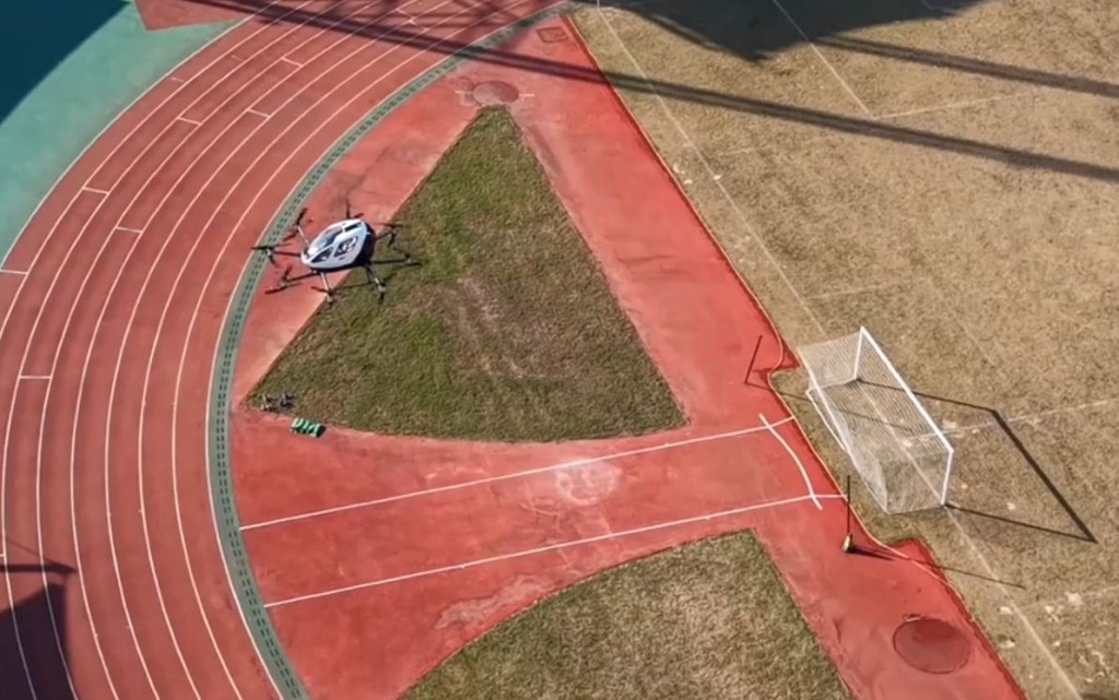 廣州黃埔公安裝備全國首台警用載人無人機。廣州黃埔公安