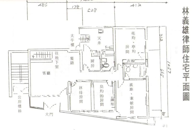 原林义雄宅1楼平面图。 不义遗址网站 原林义雄宅1楼平面图。 不义遗址网站